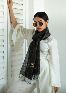Glimmer Weave Noir Black Scarf