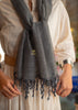 Charcoal Texture Beaded Scarf