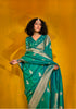 Marine Green Woven Banarasi Silk Saree