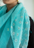Azure Bloom Aqua Textured Scarf