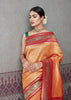Maharani: Banarasi Brocade and Meenakar Saree in Shades of Orange with Mughal Buta (6891514265793)