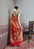 Maharani: Banarasi Brocade and Meenakar Saree in Shades of Orange with Mughal Buta (6891514265793)