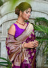 Immortal Blooms: Banarasi Silk Saree with Meenakari Floral Motifs in the Shades of Purple (7644367225025) (7708040396993)