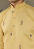 Festive Yellow Sequence Embroidered Cotton Kurta With Dupatta