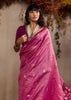Carmine Pink Woven Cotton Silk Saree