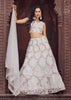 Pearl White Embroidered Net Lehenga