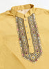 Sunlight Yellow Embroidered Stitched Kurta Set With Jacket