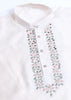 Bright White Plain Kurta with Jacquard Jacket