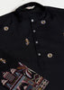 Phantom Black Sequence Embroidered Cotton Kurta With Dupatta