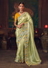 Pista Green Woven Embroidered Saree