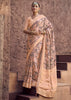 Apricot Pink Digital Printed Silk Saree