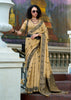 Dusky Yellow Woven Tissue Linen Silk Saree