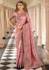 Pastel Pink Designer Embroidered Silk Saree