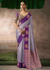 “Exclusive Offer” : Lavender Woven Banarasi Satin Silk Saree