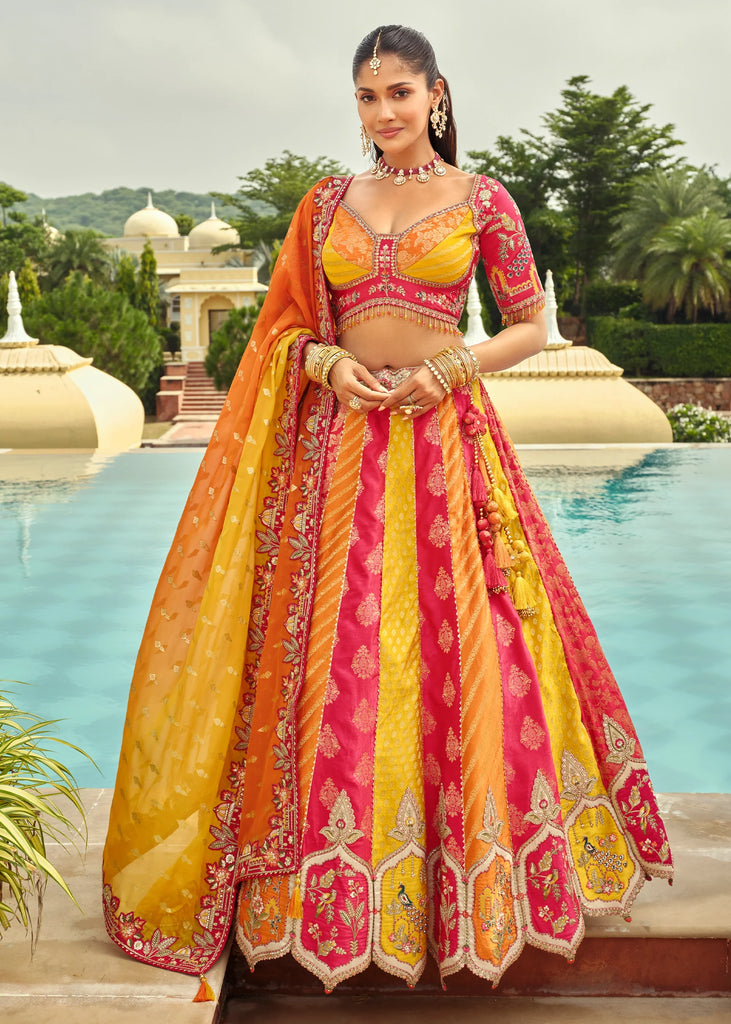 Multicolor Embroidered Stitched Designer Lehenga