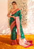 Peacock Bloom: Banarasi Meenakari Saree in the shade of Emerald Green