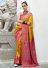 Dusky Yellow Woven Soft Silk Saree