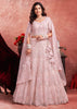 Mist Pink Net Embroidered Bridal Lehenga