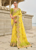 Blazing Yellow Woven Banarasi Designer Silk Saree With Embroidered Blouse