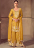 Ceylon Yellow Embroidered Sharara Set