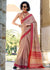 Mauve Beige Woven Cotton Linen Saree