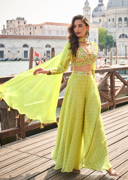 Canary Yellow Designer Indo Western Set