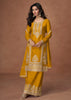 Haldi Yellow Heavy Embroidered Sharara Set