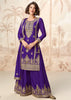Ultra Violet Wedding Wear Embroidered Plazzo Set