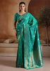 Marine Green Woven Banarasi Silk Saree