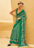 Medium Green Printed Georgette Light Weight Saree