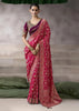 “Exclusive Offer” : Princess Pink Banarasi Designer Saree With Embroidered Blouse