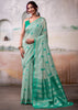 Mint Green Woven Banarasi Cotton Silk Saree