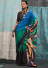 Multicolor Shaded Satin Crepe Printed Silk Saree