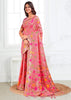 Peach Pink Woven Linen Cotton Silk Saree