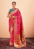 Bridal Red Woven Paithani Silk Saree With Contrast Blouse