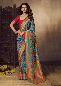 Navy Blue Woven Soft Silk Saree