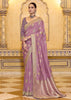 Mist Lavender Woven Banarasi Silk Saree