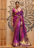 PURPLE AND GOLD WOVEN KANJIVARAM SAREE (6946402795713)