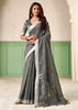 Fossil Grey Woven Linen Silk Saree