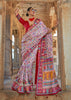 White Multicolor Printed Kashmiri Jamewar Saree