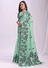 Sea Green Woven Cotton Linen Silk Saree