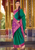 Forest Green Woven Banarasi Silk Saree