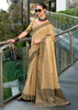 Safari Beige Woven Linen Tissue Silk Saree