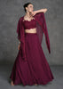 Cocktail Maroon Party Wear Lehenga With Jacket