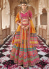 Pink & Yellow Banarasi Silk Embroidered Lehenga