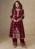 Beautiful Maroon Embroidered Suit Set