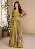 Antique Yellow Shrug Style Anarkali with Embroidered Work