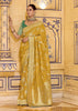 Dandelion Yellow Woven Banarasi Silk Saree