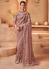 Rose Mauve Designer Tissue Silk Saree