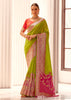 Lime Green Woven Banarasi Silk Saree